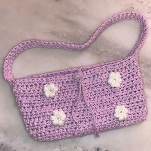 Hand-Made Lavender Crochet Bag